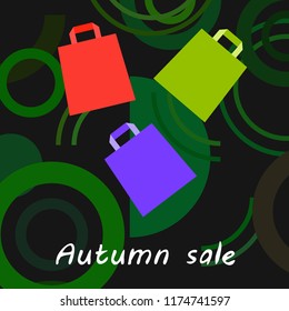 shopping autumn sale paper package vector background