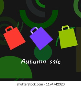 shopping autumn sale paper package vector background