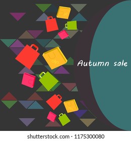 shopping autumn sale paper package vector background