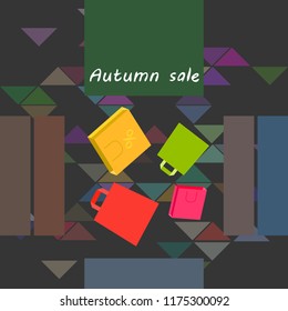 shopping autumn sale paper package vector background shopping autumn sale paper package vector background
