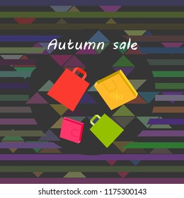 shopping autumn sale paper package vector background