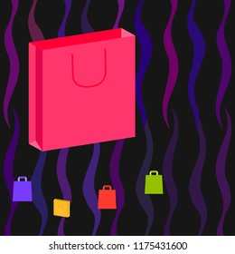 shopping autumn sale paper package vector background
