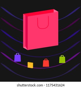 shopping autumn sale paper package vector background