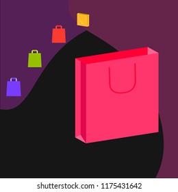 shopping autumn sale paper package vector background