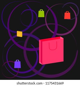 shopping autumn sale paper package vector background