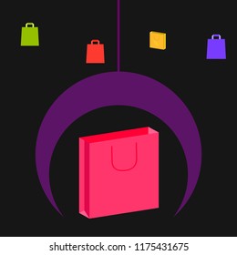 shopping autumn sale paper package vector background