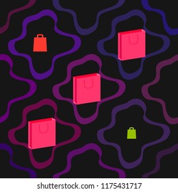 shopping autumn sale paper package vector background