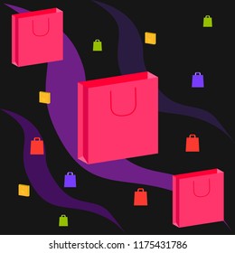 shopping autumn sale paper package vector background