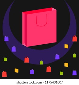 shopping autumn sale paper package vector background