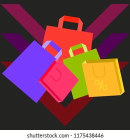 shopping autumn sale paper package vector background