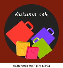 shopping autumn sale paper package vector background