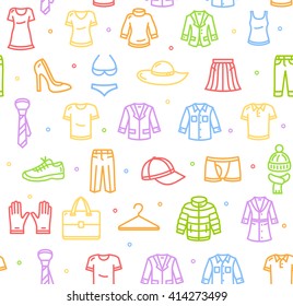 Shopping Background Pattern with Colorful Icons. Vector illustration