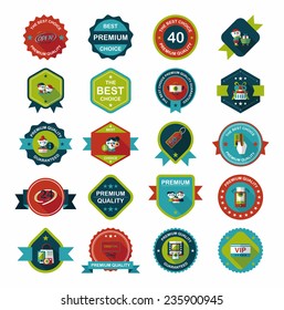 shopping badge banner flat design background set, eps10