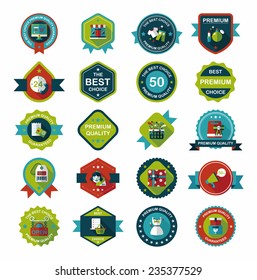 shopping badge flat design background set, eps10