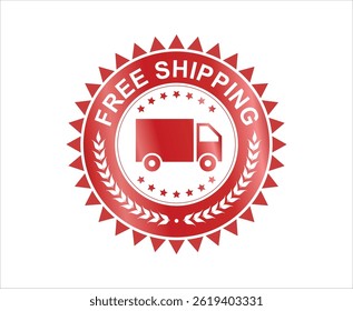Shopping badge of free shipping and support warranty money back and satisfaction 
