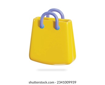 Ilustración vectorial de icono 3d de la bolsa de compras