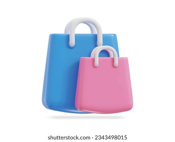 Shopping bag 3d icon vector illustration