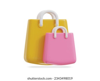 Shopping bag 3d icon vector illustration