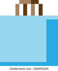 Shopping bag 8 bit icon in a pixel 8 bit video game art style