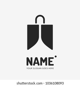 Shopping bag, abstract form. Vector logo design. Business concept icon.