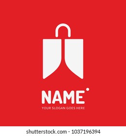 Shopping bag, abstract form. Vector logo design. Business concept icon.