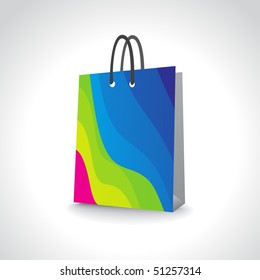 shopping bag, add your own design or logo, vector illustration