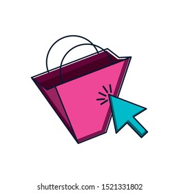 shopping bag with arrow cursor