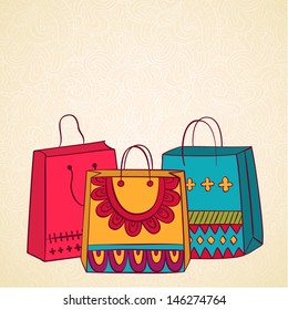 Shopping bag banner background