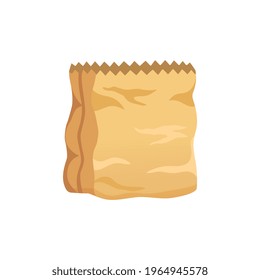 Shopping bag basket composition with isolated image of empty paper bag vector illustration
