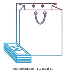 shopping bag with bills