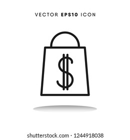 Shopping bag black friday vector icon