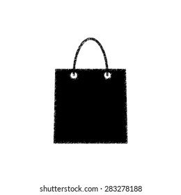  shopping bag  - black vector icon