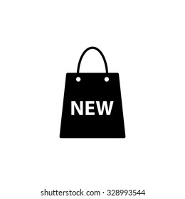 shopping bag - black vector icon
