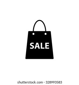 shopping bag - black vector icon
