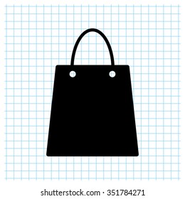 Shopping bag - black vector icon