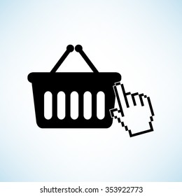 shopping bag -  black vector icon