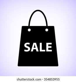 Shopping bag -  black vector icon