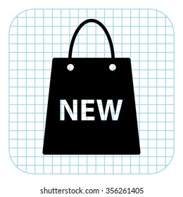 Shopping bag - black  vector icon