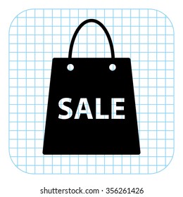 Shopping bag - black  vector icon
