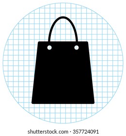 Shopping  bag - black vector icon