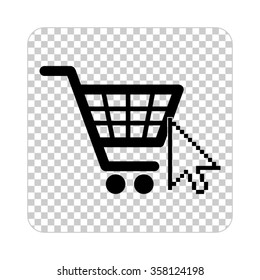 shopping bag  - black vector icon