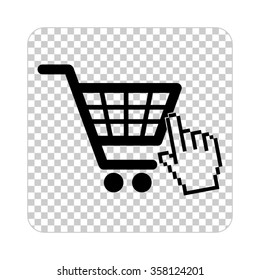 shopping bag -  black vector icon