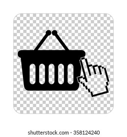 shopping bag -  black vector icon