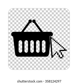 shopping bag  - black vector icon