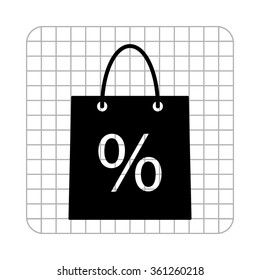 shopping bag  - black vector icon