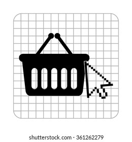 shopping bag  - black vector icon