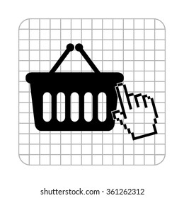 shopping bag  - black vector icon