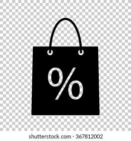 shopping bag  - black vector icon