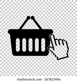 shopping bag  - black vector icon
