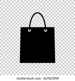 shopping bag  - black vector icon